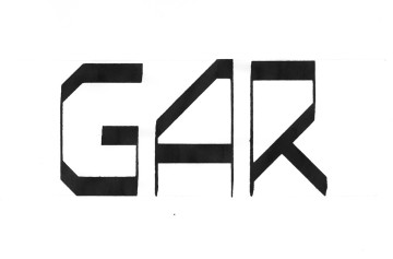 the letters GAR, wirtten with a pen plotter